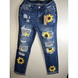 Hocaies Womens Boyfriend Jeans Size 29 Distressed Ripped High Waist Mom Denim